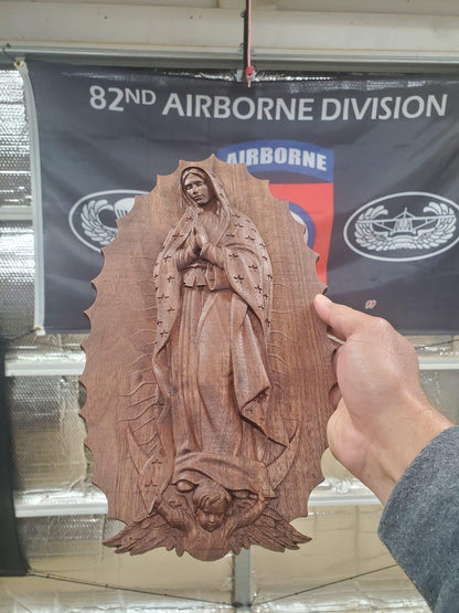 Virgin Mary 2.5D in wood