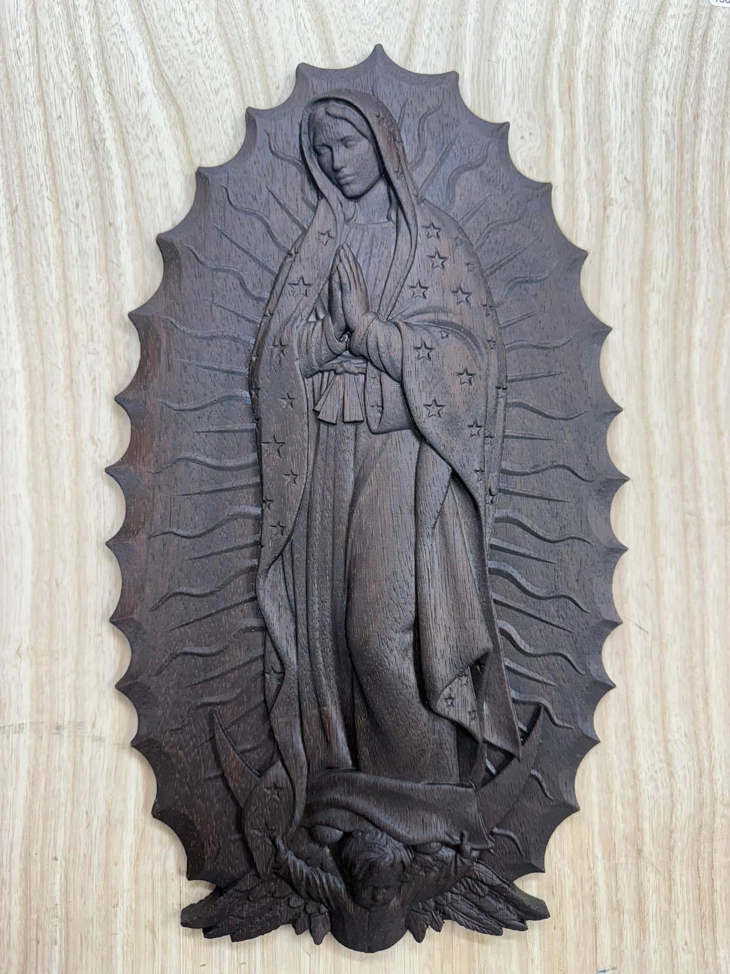 Virgin Mary 2.5D in wood