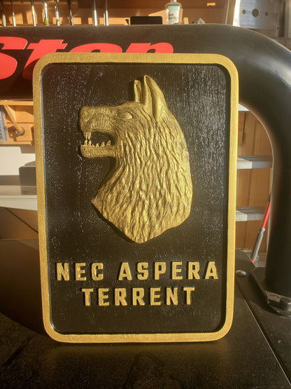1-27th Infantry Regiment unit crest carved out in wood painted/unpainted