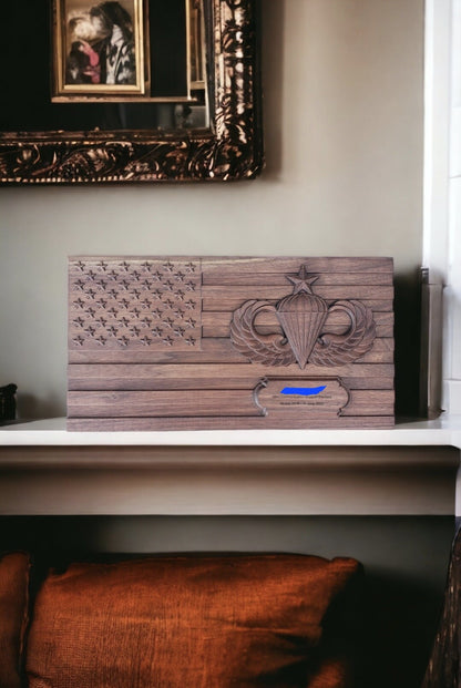 US Flag with Airborne Wings and personalization